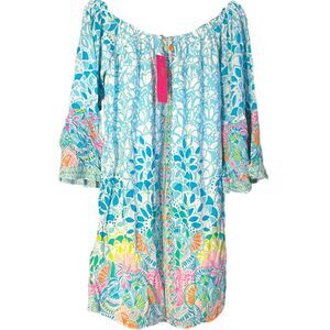 NEW! Lilly Pulitzer Women's Nevie Mini Dress Blue Caribbean Citrus Small NWT